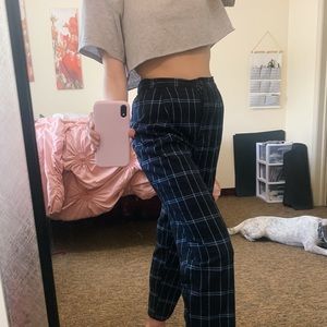 H&M Relaxed Blue Plaid Pant